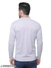 Men Fashion Solid Mandarin Collar Polyester T-Shirt | Men Full Sleeve Casual Regular Fit T Shirt | Stylish Trendy Solid Men Mandarin Collar Full Sleeves Combo T-Shirt for Men | Mandarin collar t-shirt - XL