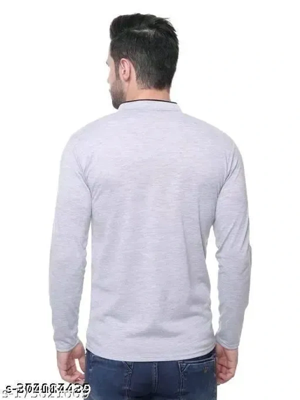 Men Fashion Solid Mandarin Collar Polyester T-Shirt | Men Full Sleeve Casual Regular Fit T Shirt | Stylish Trendy Solid Men Mandarin Collar Full Sleeves Combo T-Shirt for Men | Mandarin collar t-shirt - XL