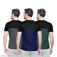 Comfy Glamorous Men Tshirts Combo of 3 (Bottle Green, Dark Grey, Navy Blue) - M