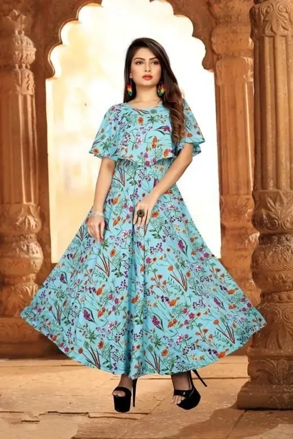 Women's Printed Crepe Dress 5 - S