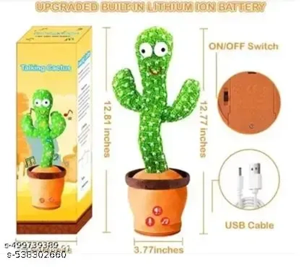 Rechargeable Dancing Cactus Talking Baby Toys for Kids Speaking Singing Repeat What You Say Children Educational Musical Interactive Electronic Plush Soft Toys
