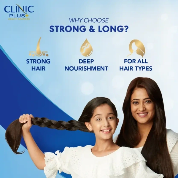 Clinic Plus Strong & Long, Healthy Hair Shampoo with Milk protein & Multivitamins  (1 L) - 1Ltr, Clinic Plus