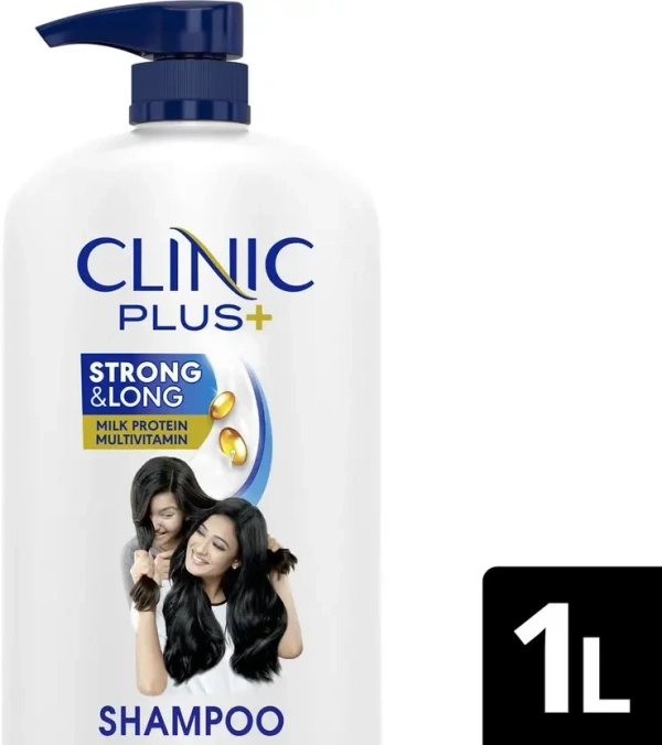 Clinic Plus Strong & Long, Healthy Hair Shampoo with Milk protein & Multivitamins  (1 L) - 1Ltr, Clinic Plus