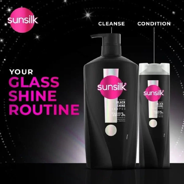 SUNSILK Radiant Black Shine Shampoo  (650 ml) - 650ml, Sunsilk
