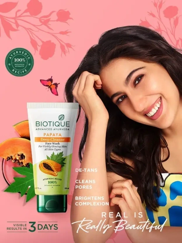 BIOTIQUE Bio Papaya Deep Cleanse Face Wash 100 ml - 100ml, Biotique