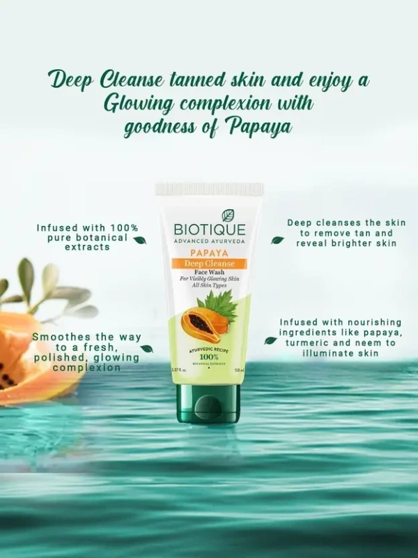 BIOTIQUE Bio Papaya Deep Cleanse Face Wash 100 ml - 100ml, Biotique