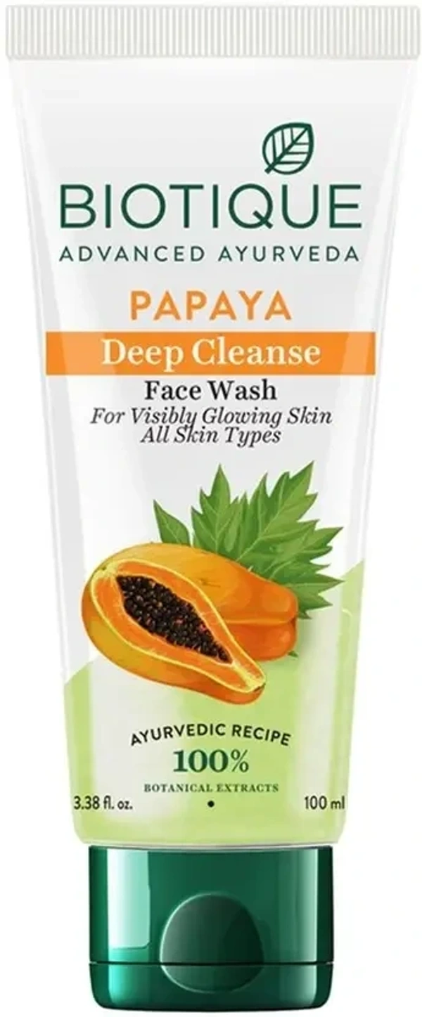 BIOTIQUE Bio Papaya Deep Cleanse Face Wash 100 ml - 100ml, Biotique