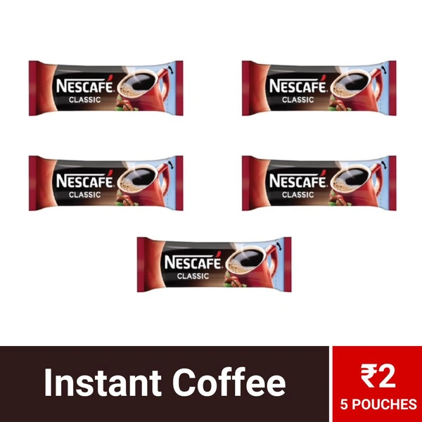 Nescafe Classic Instant Coffee Sachet - 5Pouches - 0.9gx5=4.5, Nescafe