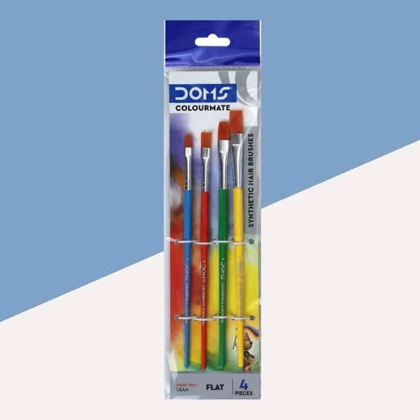 DOMS Colourmate Synthetic Paint Brush (Pack Of 4) - Doms