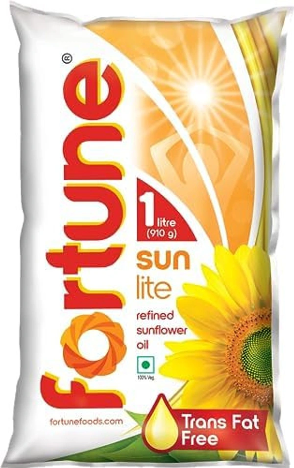 FORTUNE Sunlite Refined Sunflower Oil Pouch (Surajmukhi Tel)  (800 g) - (800 g), Fortune
