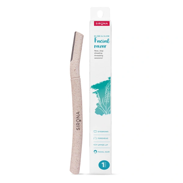 Sirona Reusable Blink & Glow Face Razor for Women - ‎ 12 x 2 x 3 cm, 50g, Sirona