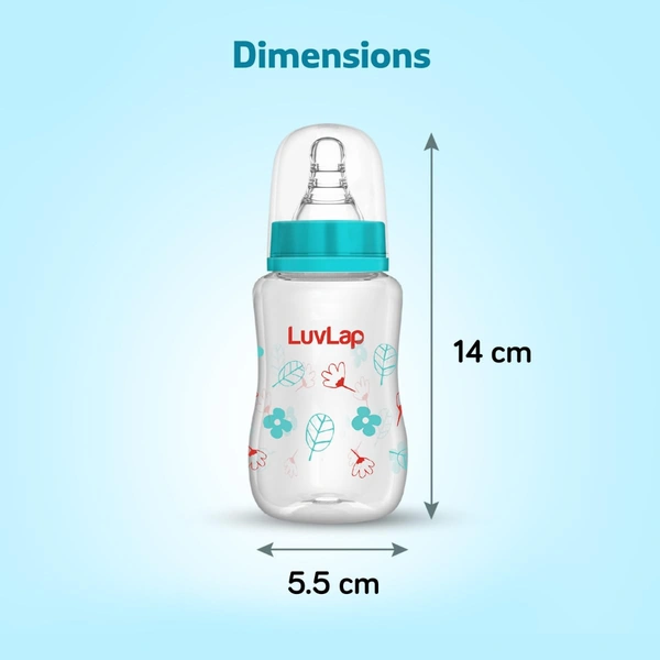 LuvLap Baby Essential Slim Neck Plastic Feeding Bottle, 125M - LuvLap