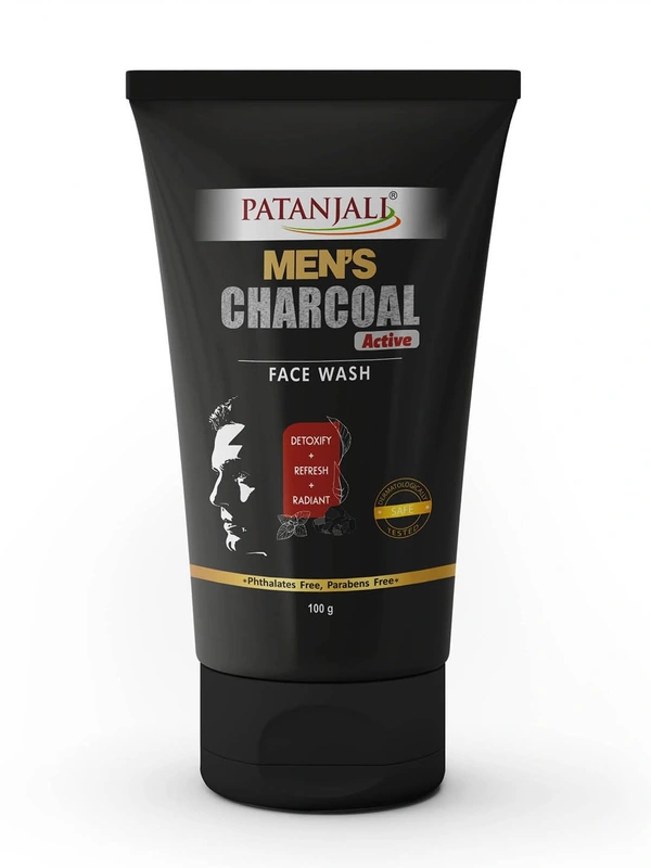 Patanjali Men's Charcoal Active Face Wash 100g - 100g, Patanjali