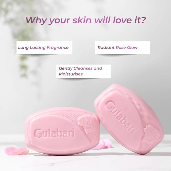 Dabur Gulabari Pure Rose Soap 150g (Pack of 4) - 150 x 4, Dabur