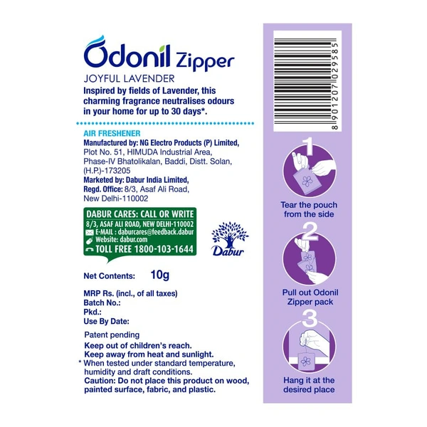 Odonil Bathroom Air Freshner Zipper 10g - 10g, Odonil