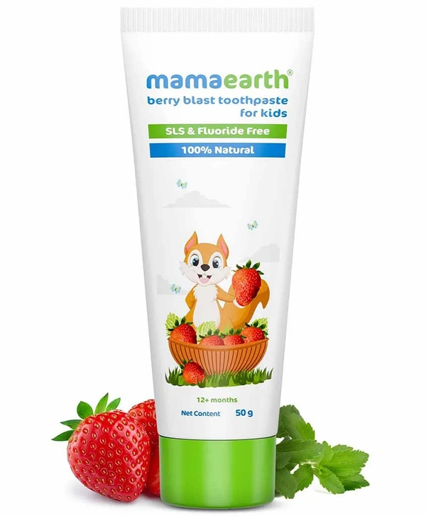 Mamaearth Natural Berry Blast Kids Plaque Removal Toothpaste 50 Gm - 50g, Mamaearth