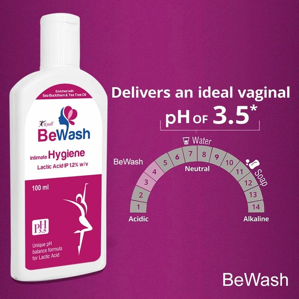 Be-Wash Intimate Hygiene Wash for Women – Soothing Formula with Tea Tree Oil | Fights Itching & Odour | Suitable for All Skin Types - 100ml, Be-Wash