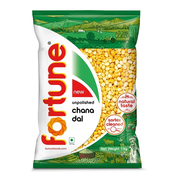 Fortune Chana dal, 1 kg, Unpolished - 1Kg, Fortune