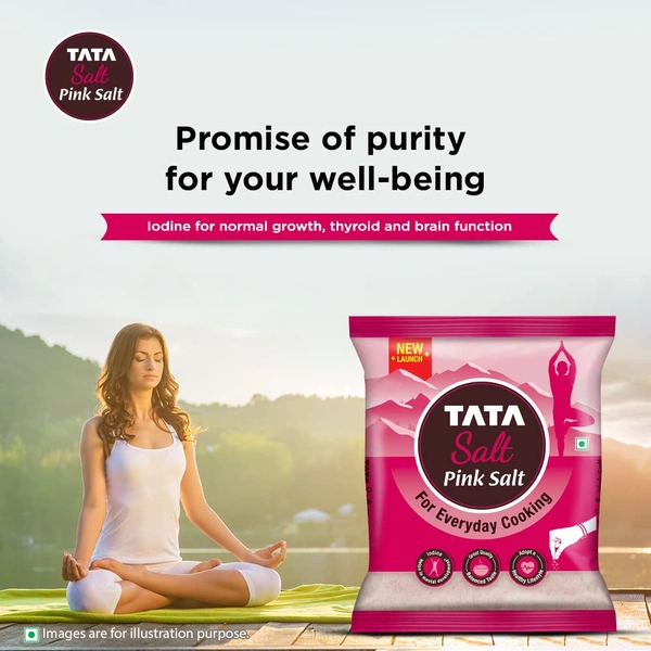 Tata Salt Pink Salt, 1kg, Rock Salt for Everyday Cooking, Sendha Salt - 1Kg, Tata