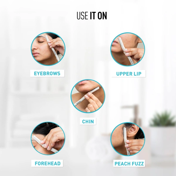 Sirona Reusable Blink & Glow Face Razor for Women - ‎ 12 x 2 x 3 cm, 50g, Sirona