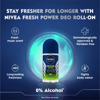 NIVEA Men Fresh Power Underarm Roll-On Deodorant 50ml - 50ml, Nivea