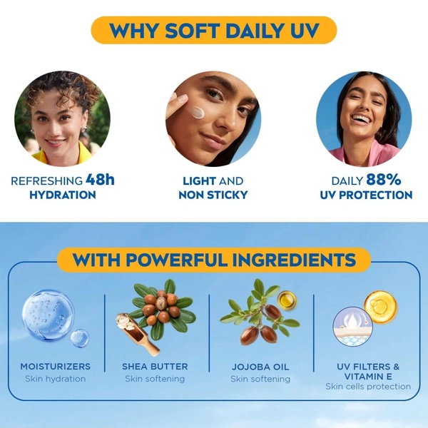 NIVEA Soft Daily UV Light Moisturising 100ml - 100ml, Nivea