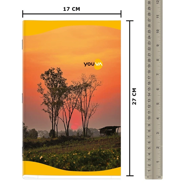 Youva ,Double Line, Long Book 172 pages (17x27 cm) - 17cm x 27cm, Youva