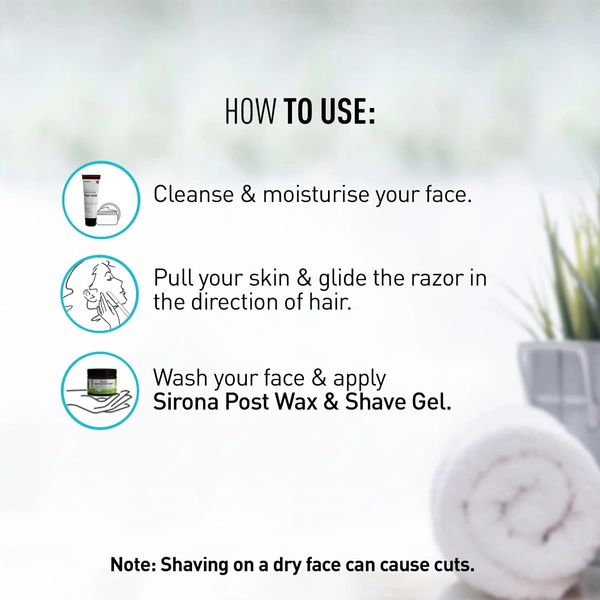 Sirona Reusable Blink & Glow Face Razor for Women - ‎ 12 x 2 x 3 cm, 50g, Sirona