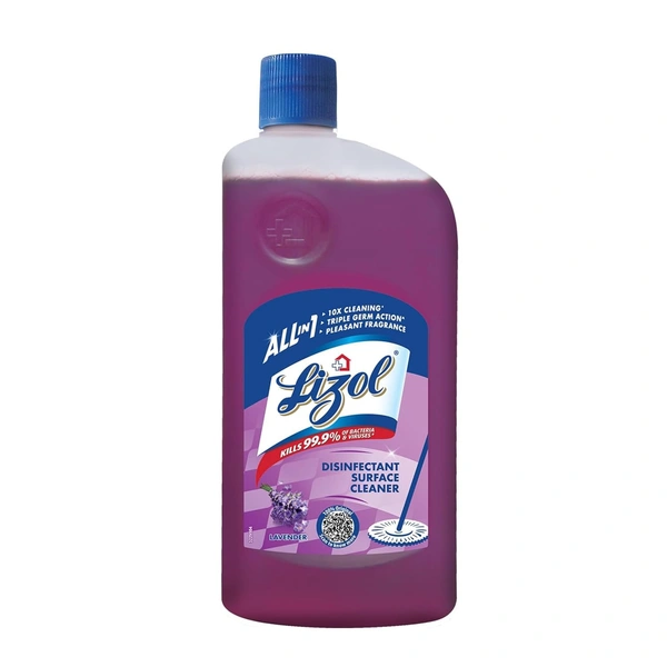 Lizol Disinfectant Surface & Floor Cleaner Liquid, Lavender - 625ml - 625ml, Lizol