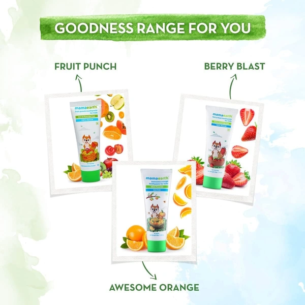 Mamaearth Natural Berry Blast Kids Plaque Removal Toothpaste 50 Gm - 50g, Mamaearth