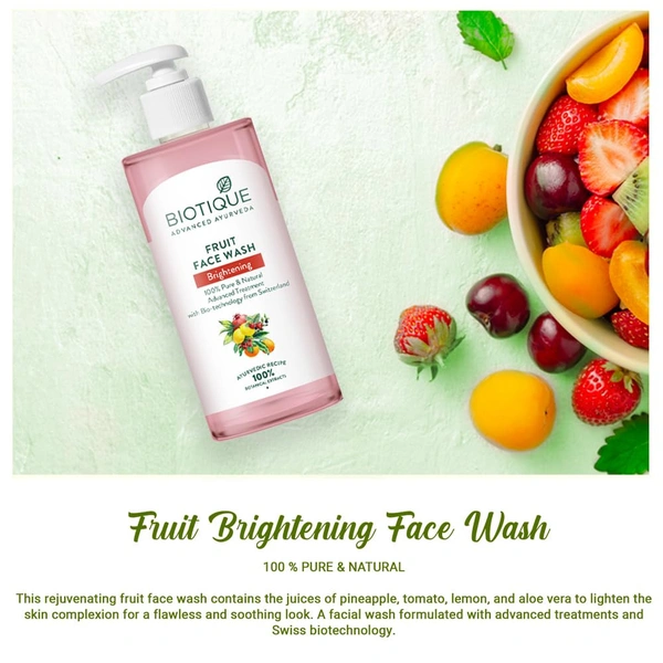 Biotique Fruit Brightening Face Wash 200ml - 200ml, Biotique
