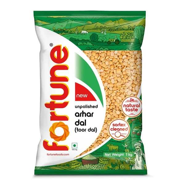 Fortune Arhar Dal (Toor Dal), 1 kg - 1Kg, Fortune