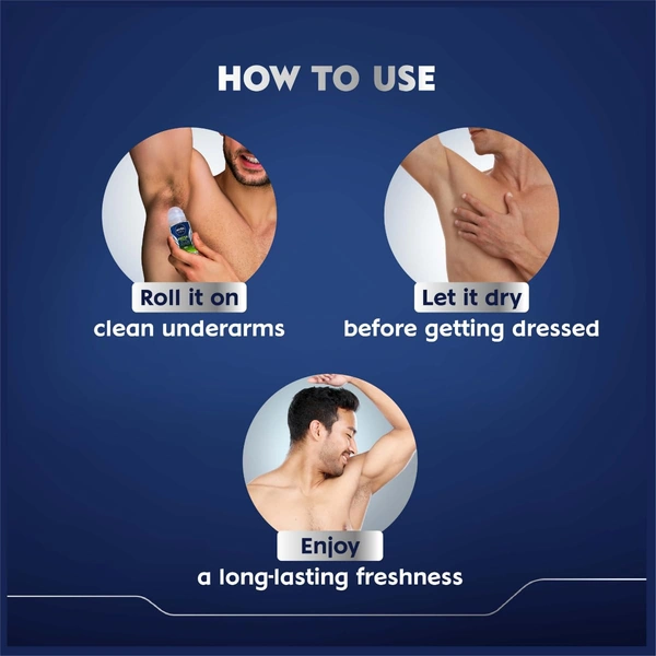 NIVEA Men Fresh Power Underarm Roll-On Deodorant 50ml - 50ml, Nivea