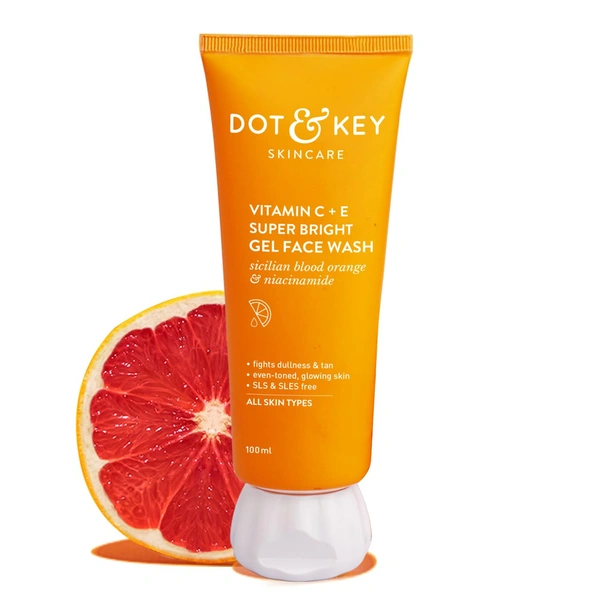 DOT & KEY Vitamin C + E Super Bright Gel Face Wash - 100ml, Dot & Key