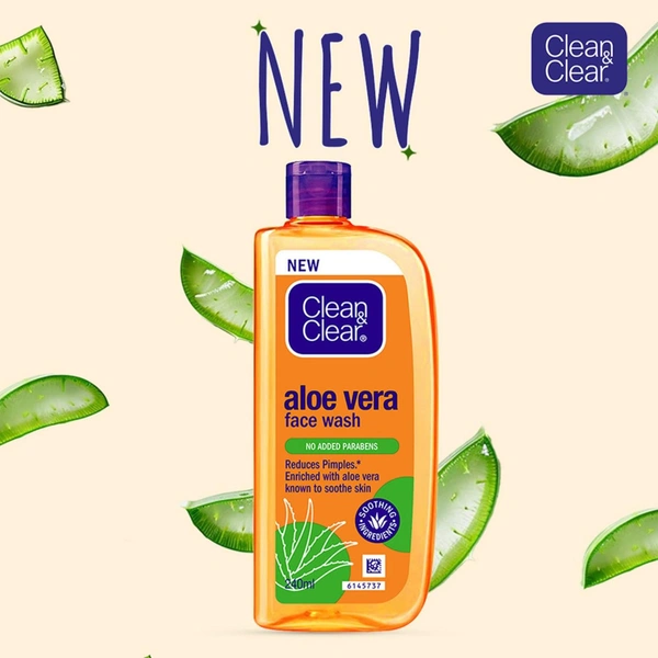 Clean & Clear Aloe Vera Face Wash - 240ml - 240ml, Clean & Clear