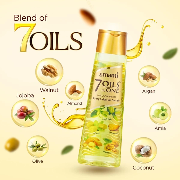 EMAMI 7 Oils In One Hair Oil Makes Hair 20X Stronger (500 ml) - 500ml, EMAMI