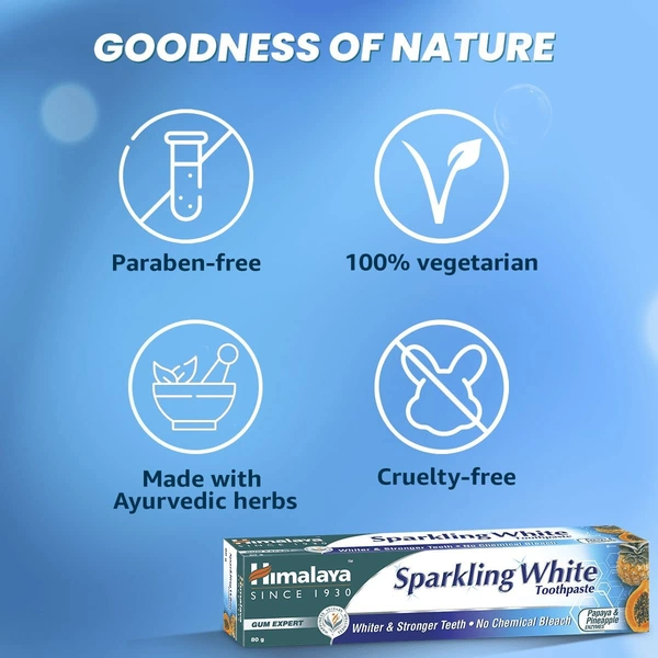Himalaya Sparkling White Toothpaste 80g - 80g, Himalaya