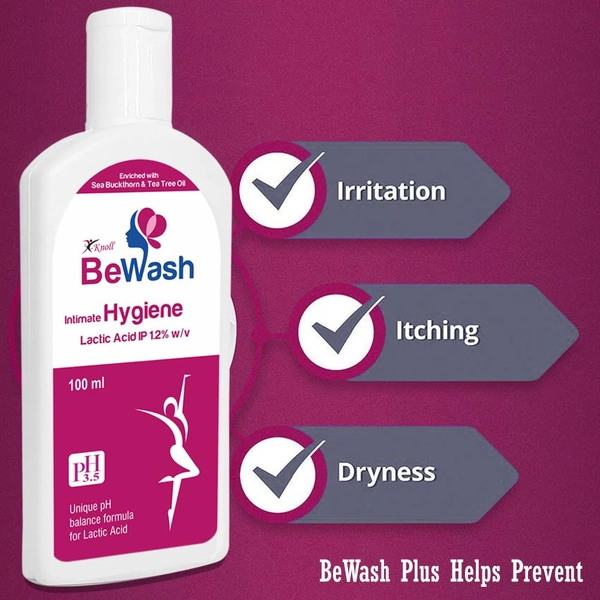 Be-Wash Intimate Hygiene Wash for Women – Soothing Formula with Tea Tree Oil | Fights Itching & Odour | Suitable for All Skin Types - 100ml, Be-Wash