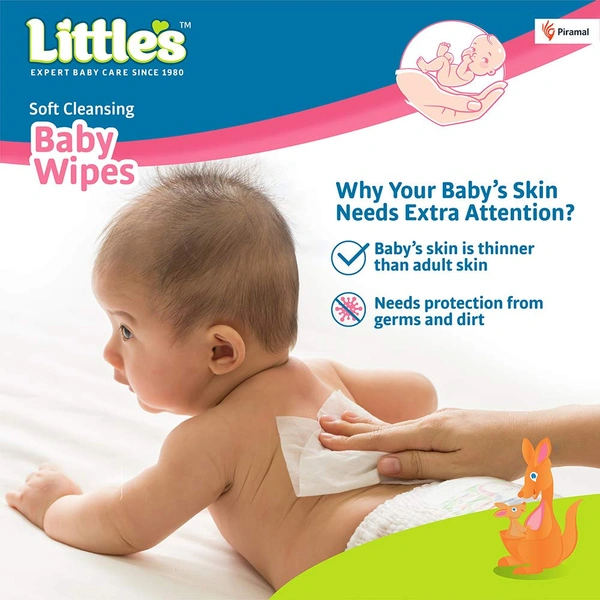  Little's Soft Cleansing Baby Wipes (80 Wipes) - 15cm x 20cm, Little
