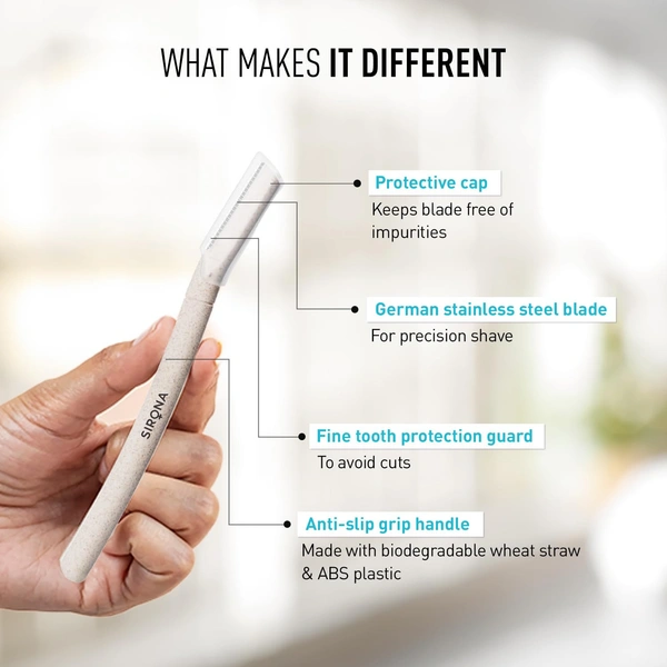 Sirona Reusable Blink & Glow Face Razor for Women - ‎ 12 x 2 x 3 cm, 50g, Sirona