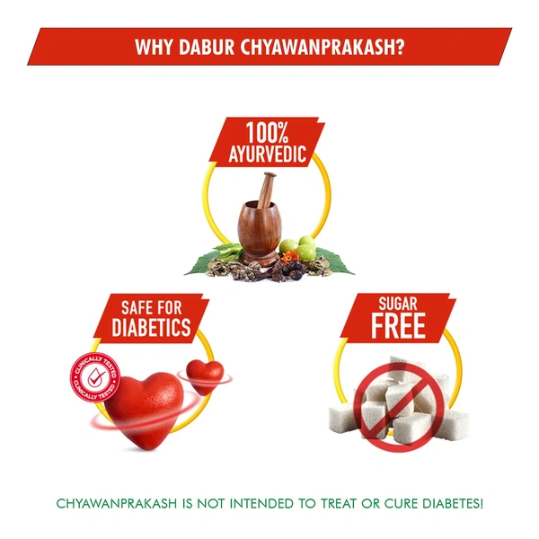 Dabur Chyawanprakash Sugarfree Safe for Diabetics (900g) - 900g, Dabur