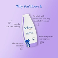 Softsens Baby Powder | Enriched with Patchouli & Olive - 200g - 200 g, Softsens
