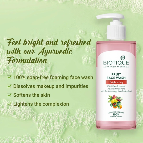 Biotique Fruit Brightening Face Wash 200ml - 200ml, Biotique