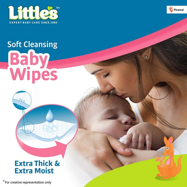  Little's Soft Cleansing Baby Wipes (80 Wipes) - 15cm x 20cm, Little