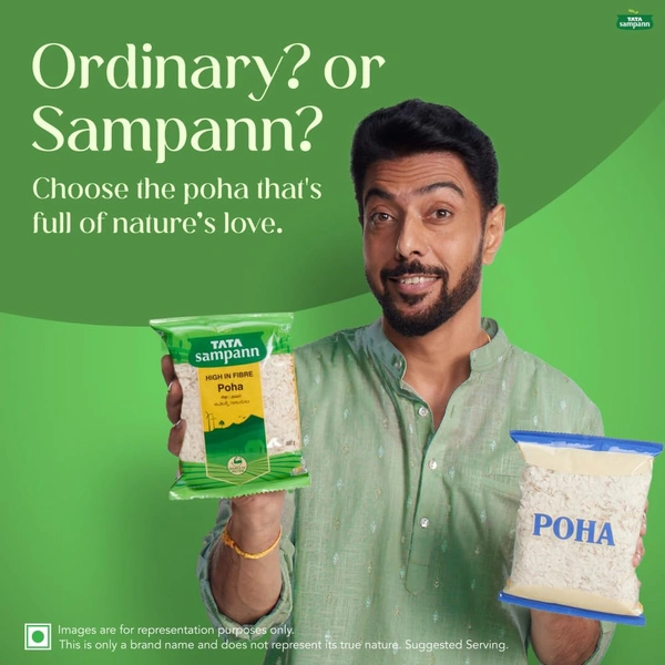 Tata Sampann, High in Fibre Poha 1Kg - 1Kg, Tata