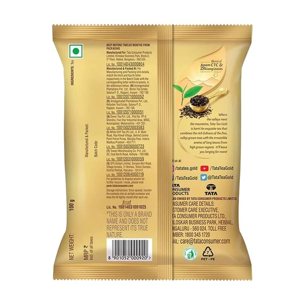 Tata Tea Gold Rich & Aromatic Chai 100g - 100g, Tata