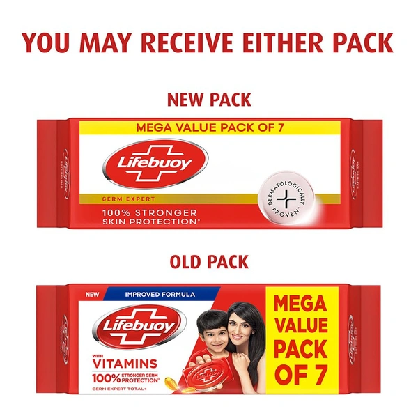 Lifebuoy Bathing Soap Bar (125g x 7) - 125g x 7, Lifebuoy