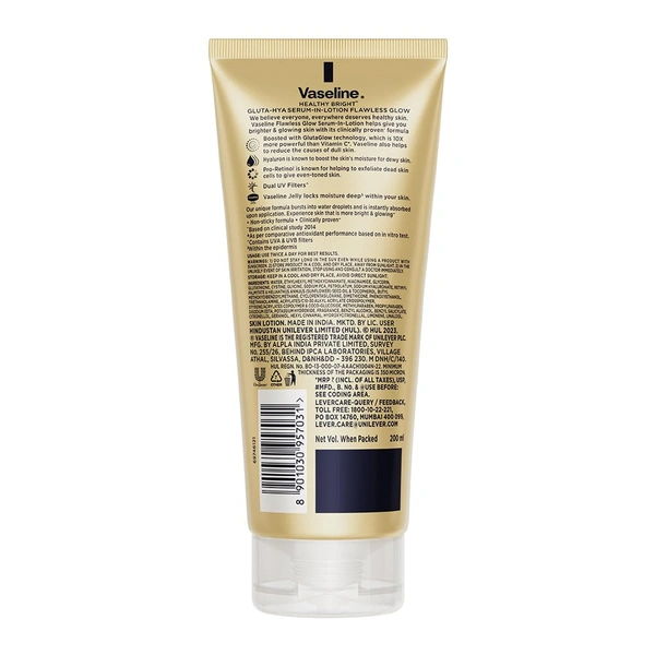 Vaseline Gluta-Hya Flawless Glow Lotion for Face & Body 200ml - 200ml, Vaseline