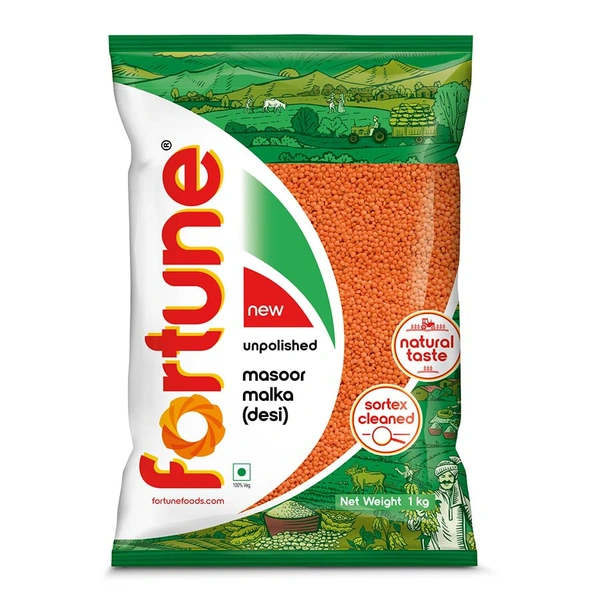 Fortune Masoor Malka (Desi), 1 kg - 1Kg, Fortune