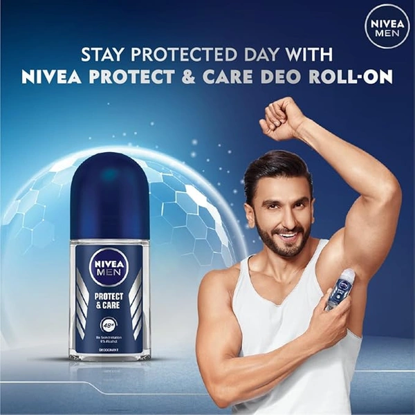 NIVEA Men Fresh Woody Protect And Care Roll On, 50Ml - 50ml, Nivea